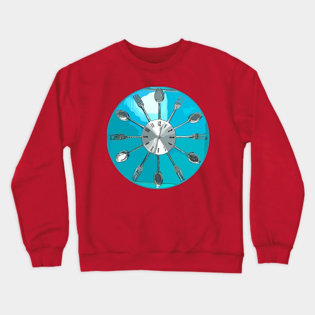 Cutlery O'clock Crewneck Sweatshirt by JonDelorme